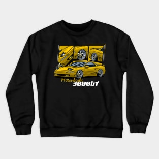 Mitsubishi 3000GT, JDM Car Yellow Crewneck Sweatshirt